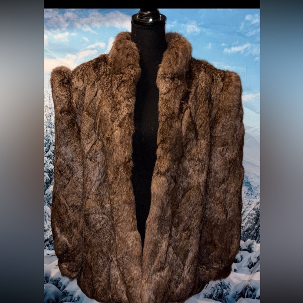 Gorgeous cozy genuine rabbit Fur jacket